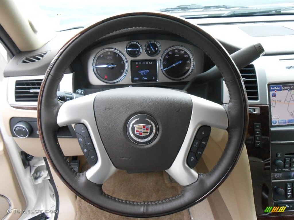 2014 Cadillac Escalade Luxury AWD Cashmere/Cocoa Steering Wheel Photo #85217750