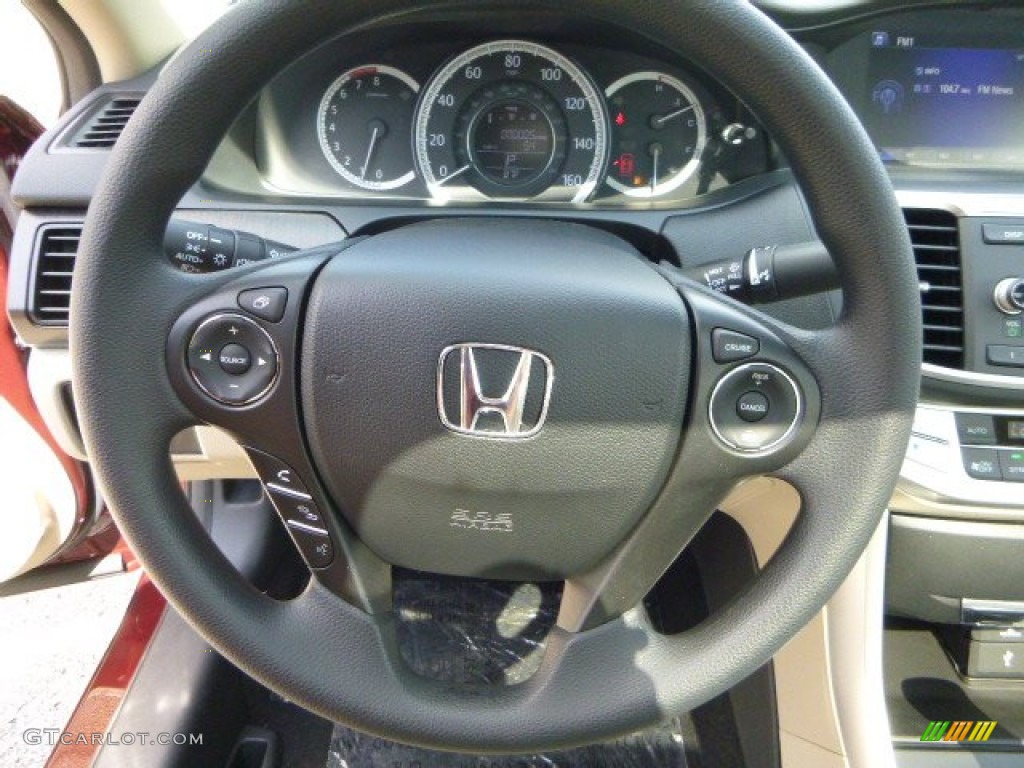 2014 Honda Accord EX Sedan Ivory Steering Wheel Photo #85218393