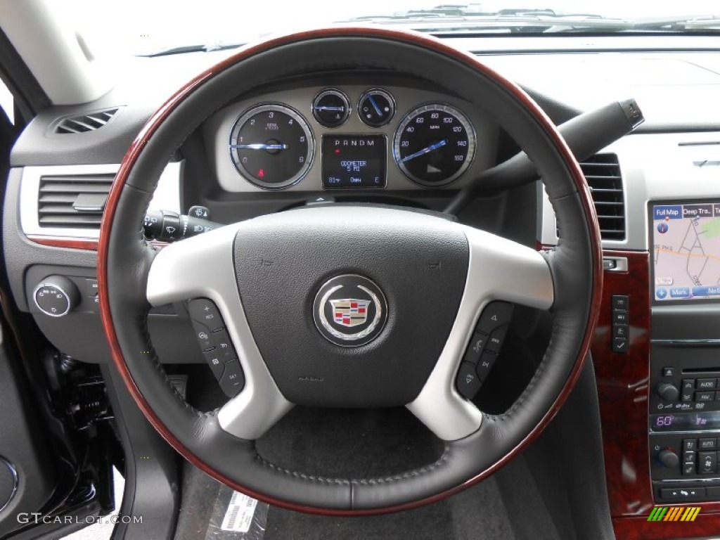 2014 Cadillac Escalade Luxury AWD Ebony/Ebony Steering Wheel Photo #85218755