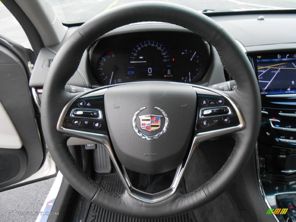 2014 Cadillac ATS 2.0L Turbo AWD Light Platinum/Jet Black Steering Wheel Photo #85219073