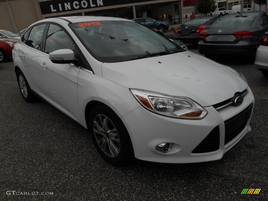 2012 Focus SEL Sedan - Oxford White / Stone photo #3