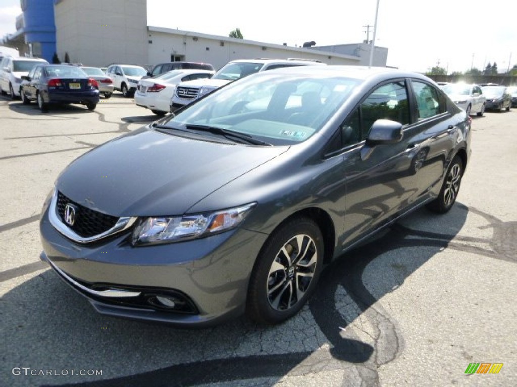 2013 Civic EX-L Sedan - Polished Metal Metallic / Gray photo #7