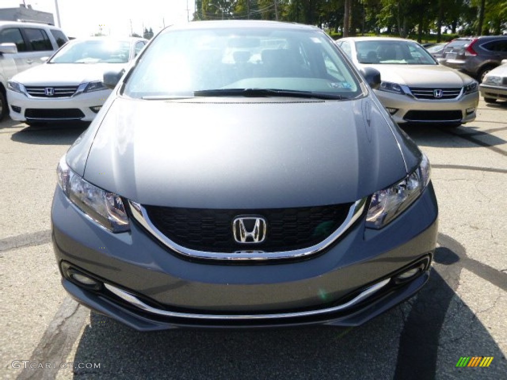 2013 Civic EX-L Sedan - Polished Metal Metallic / Gray photo #8