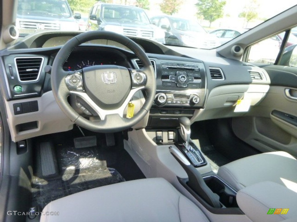 2013 Civic EX-L Sedan - Polished Metal Metallic / Gray photo #12