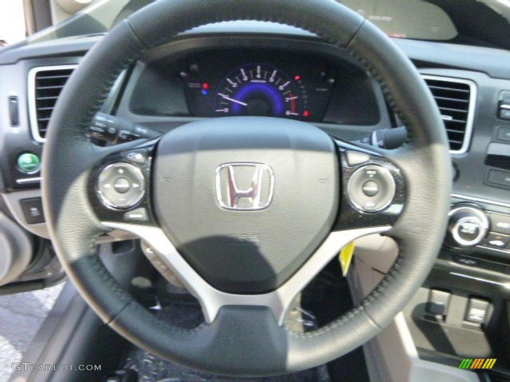 2013 Civic EX-L Sedan - Polished Metal Metallic / Gray photo #17