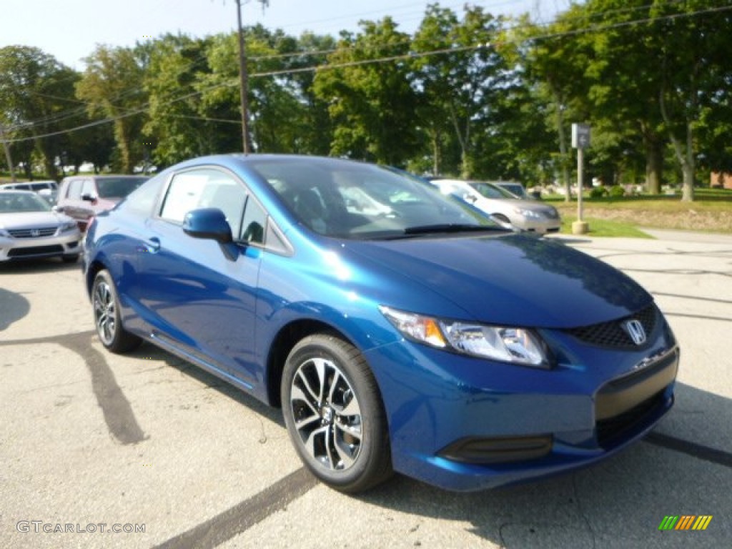 2013 Civic EX Coupe - Dyno Blue Pearl / Gray photo #1