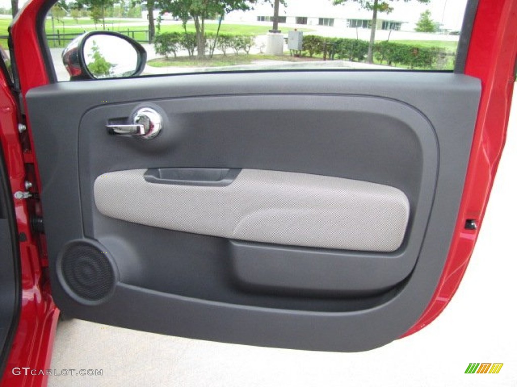 2012 Fiat 500 Lounge Tessuto Beige-Nero/Avorio (Beige-Black/Ivory) Door Panel Photo #85222843