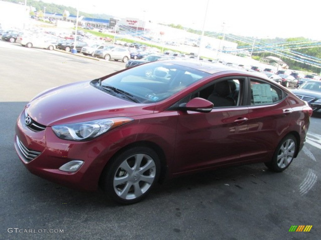 2013 Elantra Limited - Sparkling Ruby / Black photo #5