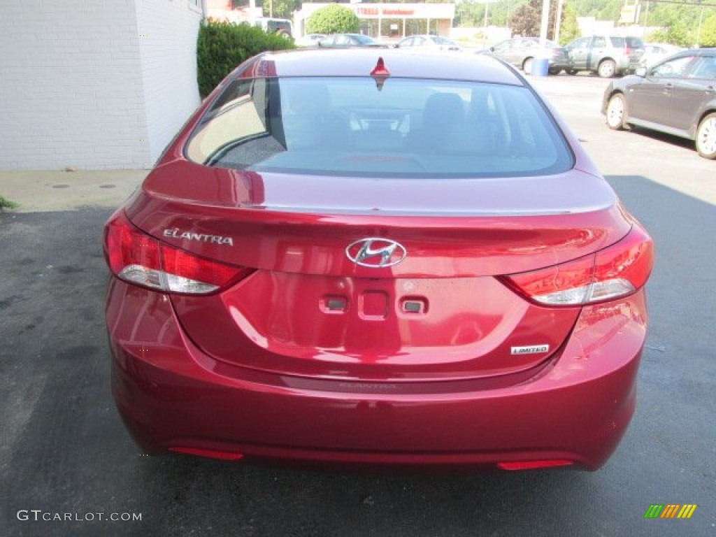 2013 Elantra Limited - Sparkling Ruby / Black photo #6