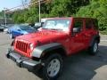 2014 Flame Red Jeep Wrangler Unlimited Sport 4x4  photo #1