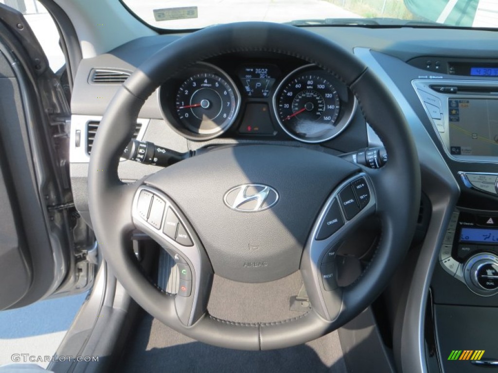 2013 Elantra Limited - Harbor Gray Metallic / Black photo #32