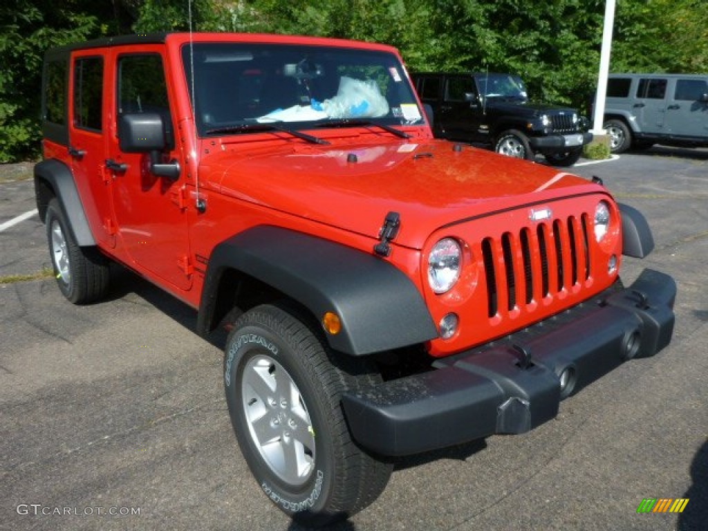 2014 Wrangler Unlimited Sport 4x4 - Flame Red / Black photo #9