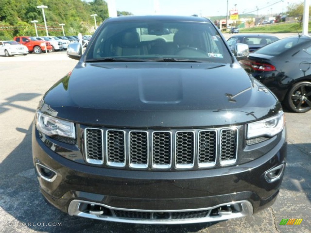 2014 Grand Cherokee Overland 4x4 - Brilliant Black Crystal Pearl / Overland Morocco Black photo #7