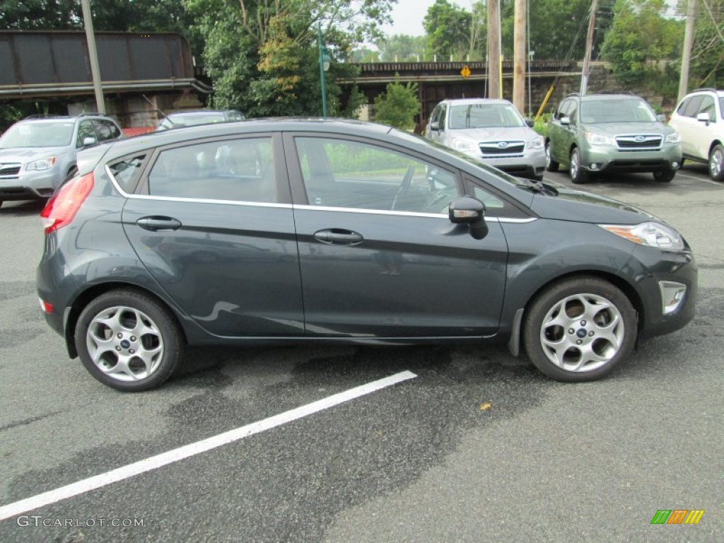 2011 Fiesta SES Hatchback - Monterey Grey Metallic / Charcoal Black Leather photo #5