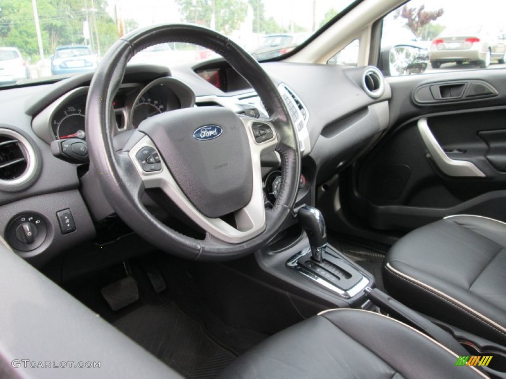 2011 Fiesta SES Hatchback - Monterey Grey Metallic / Charcoal Black Leather photo #10