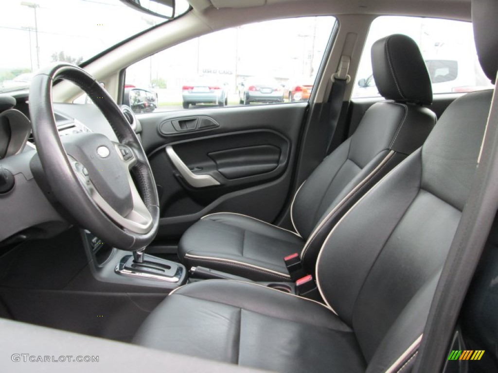2011 Fiesta SES Hatchback - Monterey Grey Metallic / Charcoal Black Leather photo #14