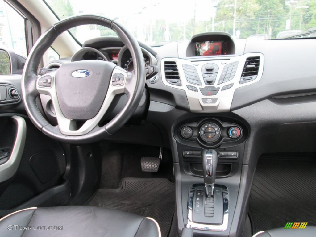 2011 Fiesta SES Hatchback - Monterey Grey Metallic / Charcoal Black Leather photo #17