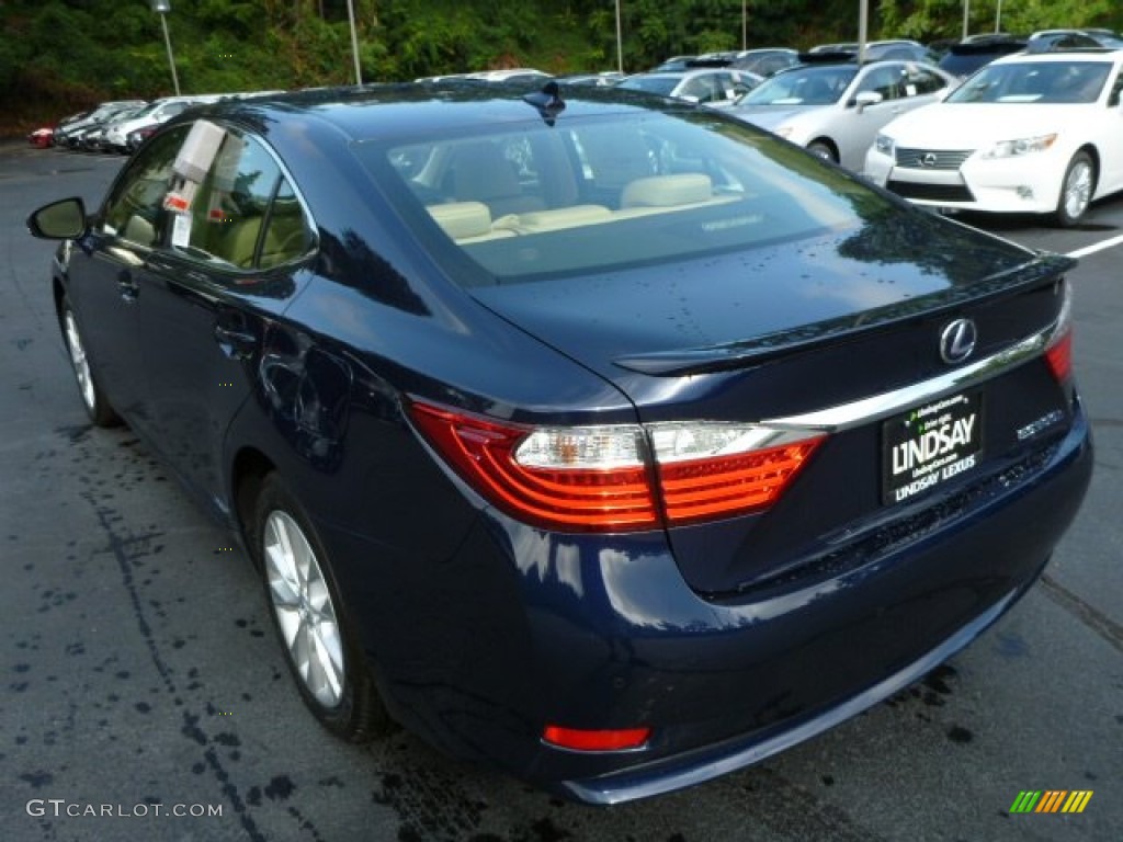 2013 ES 300h Hybrid - Deep Sea Blue Mica / Parchment photo #2