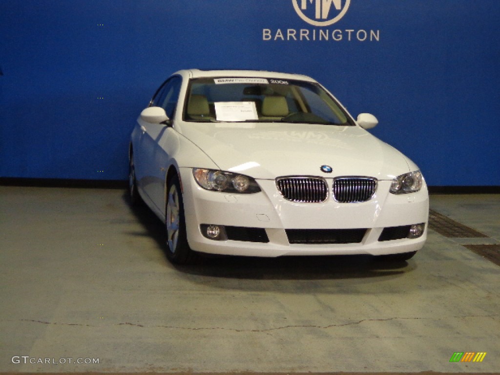 2008 3 Series 328xi Coupe - Alpine White / Cream Beige photo #1
