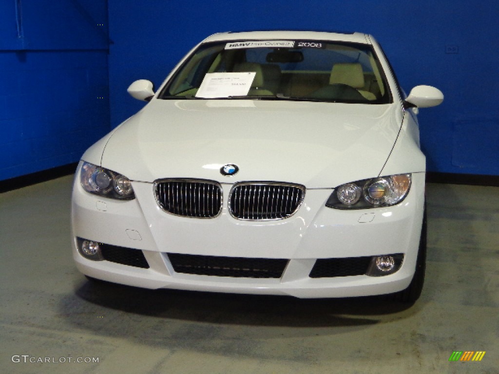 2008 3 Series 328xi Coupe - Alpine White / Cream Beige photo #2
