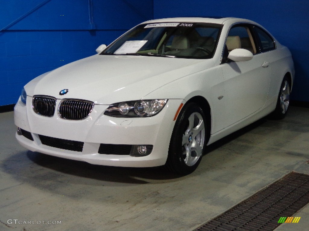 2008 3 Series 328xi Coupe - Alpine White / Cream Beige photo #3