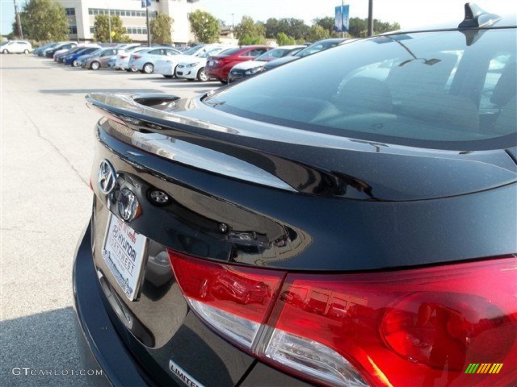 2013 Elantra Limited - Midnight Black / Beige photo #7