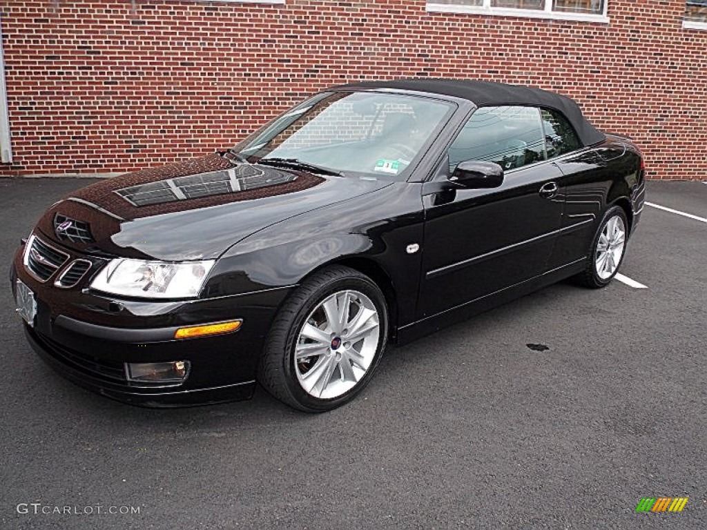 2007 9-3 2.0T Convertible - Jet Black Metallic / Black/Gray photo #1