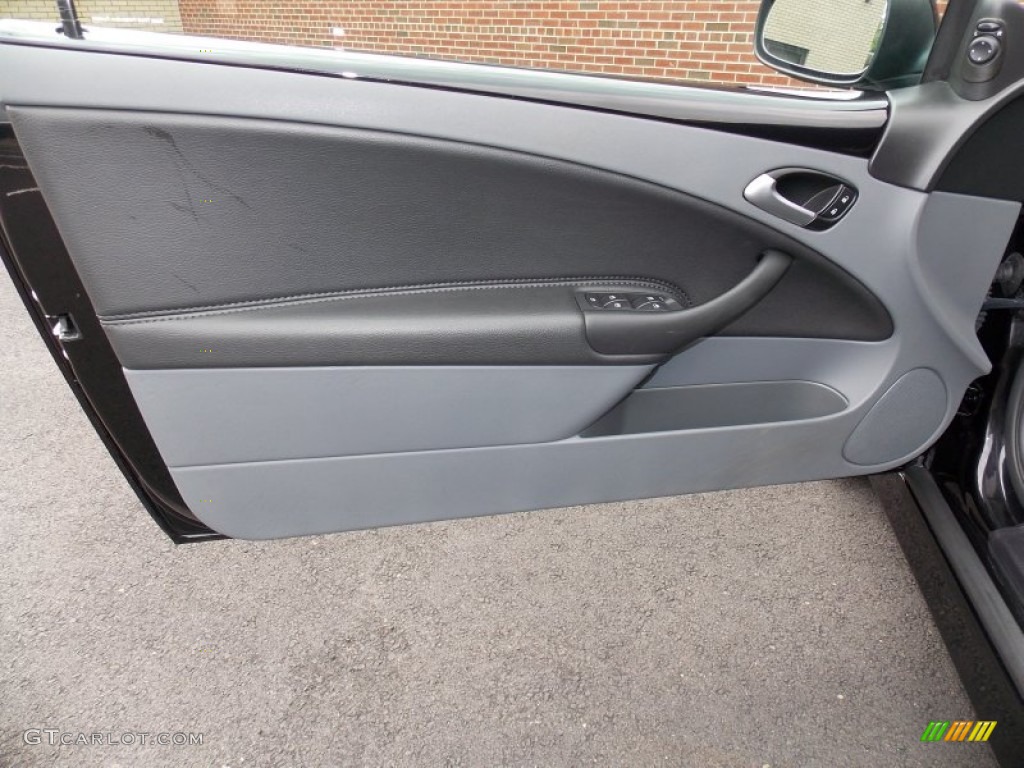 2007 Saab 9-3 2.0T Convertible Black/Gray Door Panel Photo #85235063