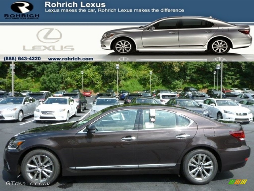 2013 LS 460 AWD - Fire Agate Pearl / Parchment/Brown Walnut photo #1