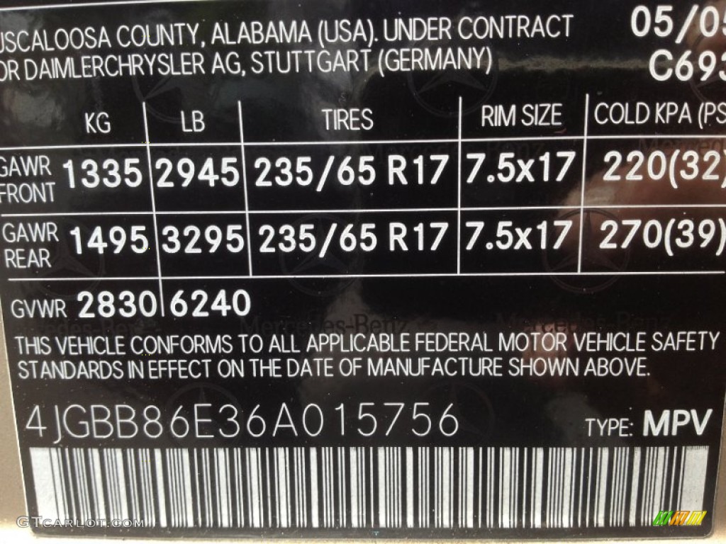 2006 ML Color Code 693 for Desert Silver Metallic Photo #85239035