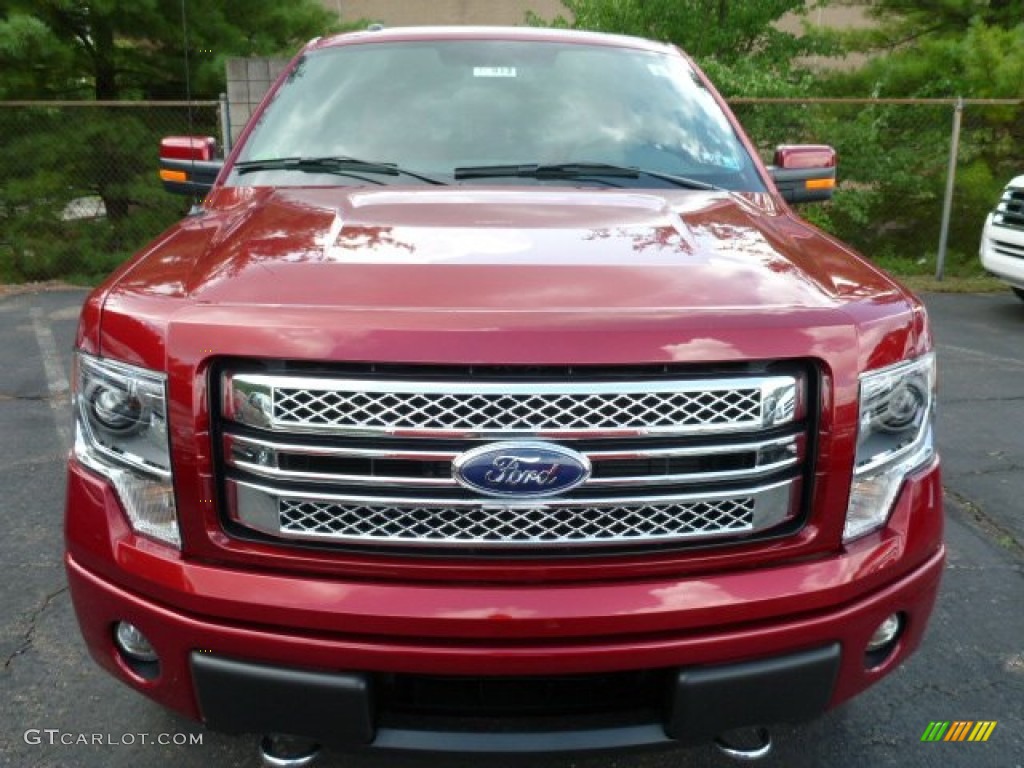 2013 F150 Limited SuperCrew 4x4 - Ruby Red Metallic / Limited Unique Red Leather photo #6
