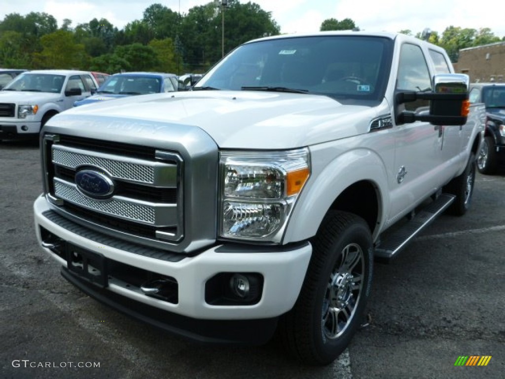 White Platinum Tri-Coat 2014 Ford F350 Super Duty Platinum Crew Cab 4x4 Exterior Photo #85240116