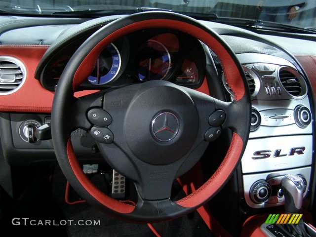 2006 Mercedes-Benz SLR McLaren Red Leather Steering Wheel Photo #85244