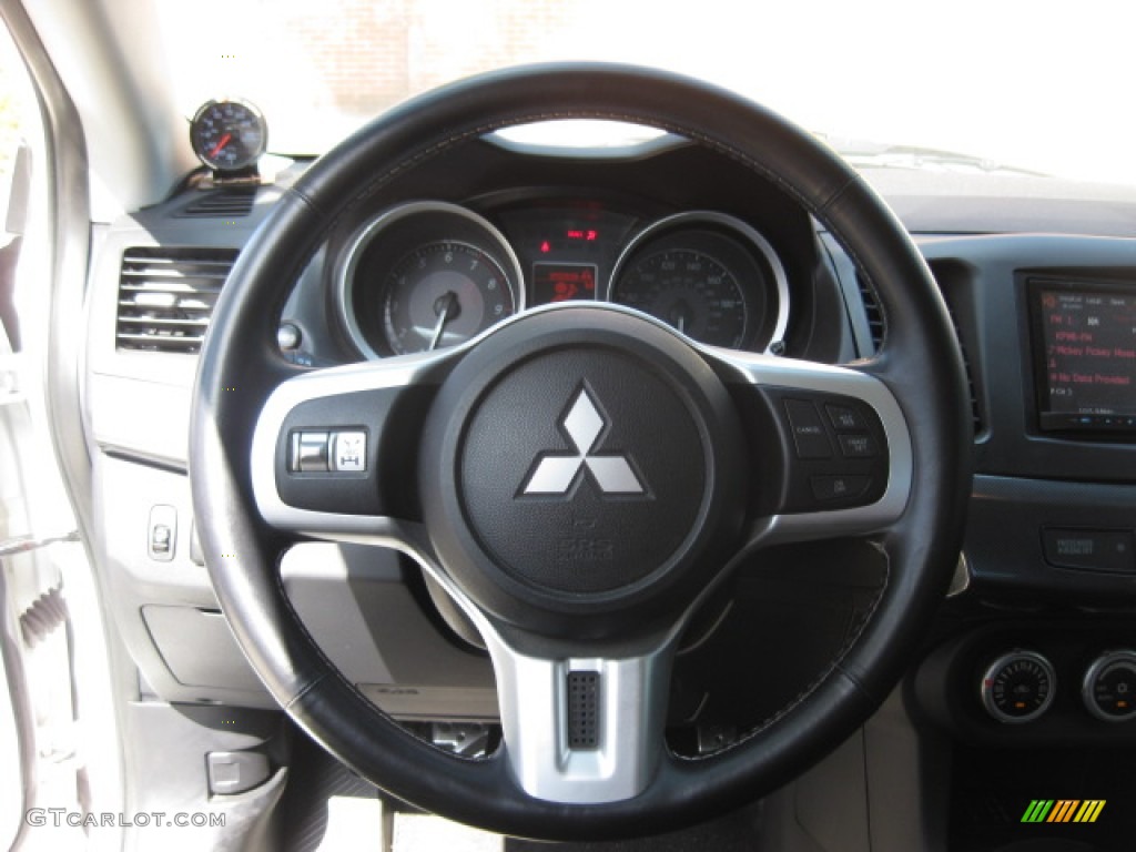 2008 Mitsubishi Lancer Evolution GSR Black Steering Wheel Photo #85251320
