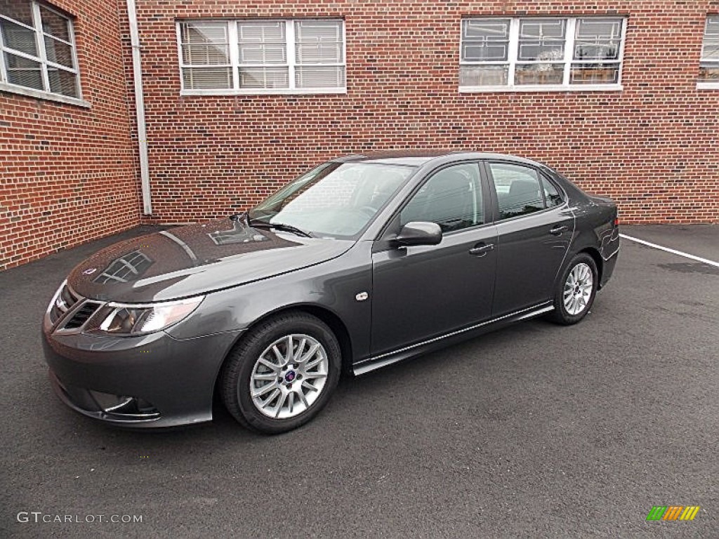 2010 9-3 2.0T Sport Sedan - Carbon Gray Metallic / Black photo #1