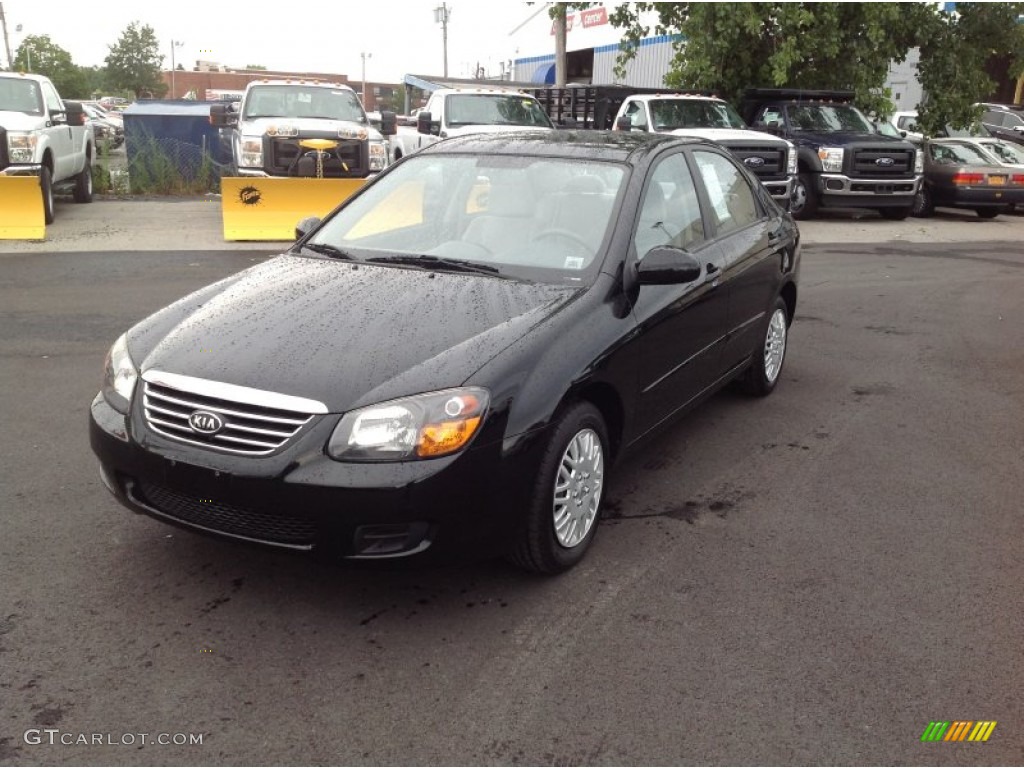 Ebony Black 2009 Kia Spectra EX Sedan Exterior Photo #85271327