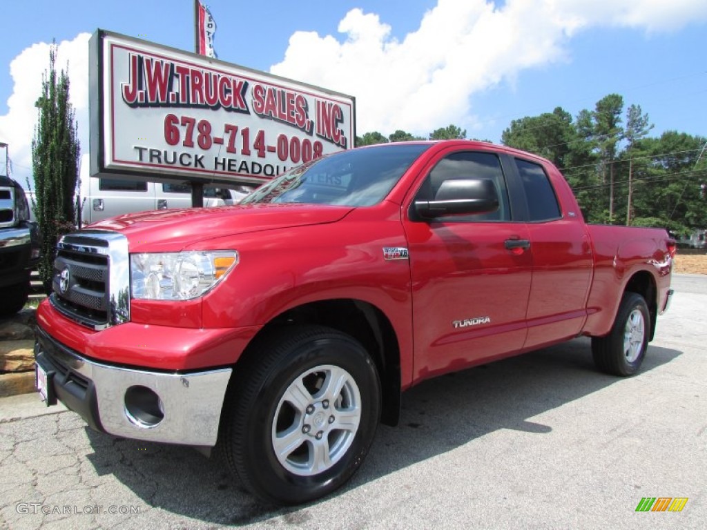2013 Tundra SR5 Double Cab 4x4 - Radiant Red / Sand Beige photo #2
