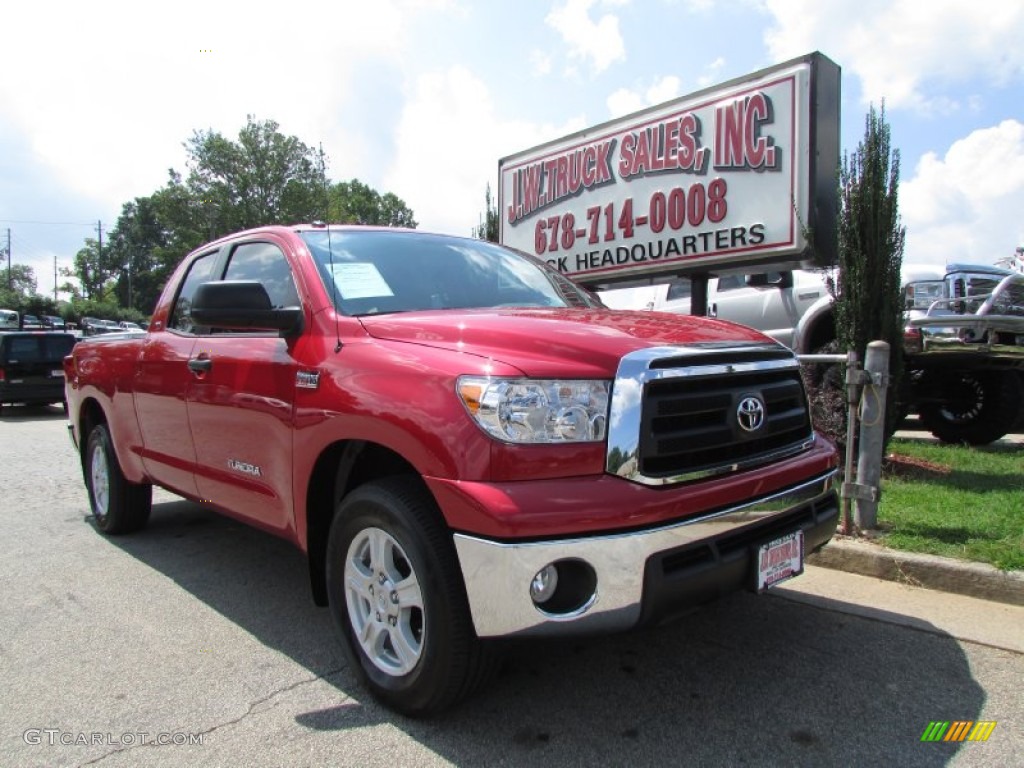 2013 Tundra SR5 Double Cab 4x4 - Radiant Red / Sand Beige photo #13