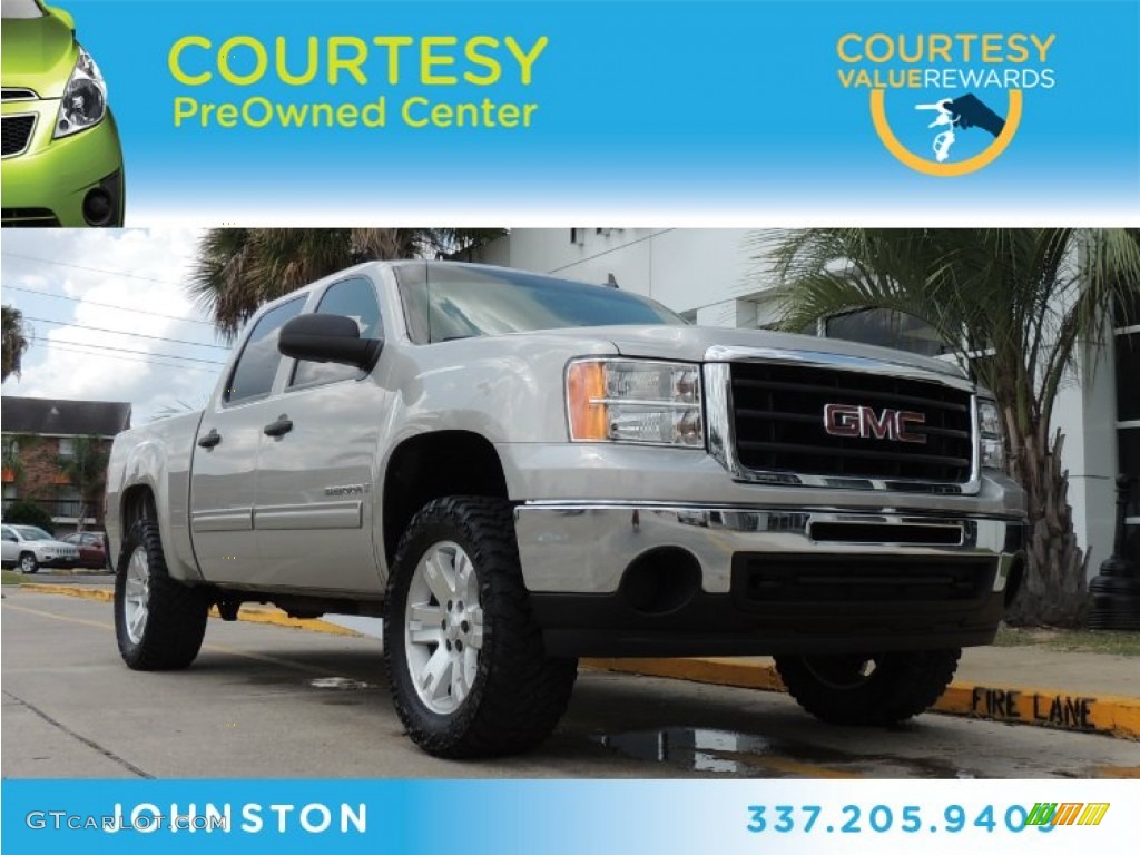 2009 Sierra 1500 SLE Crew Cab - Silver Birch Metallic / Dark Titanium/Light Titanium photo #1