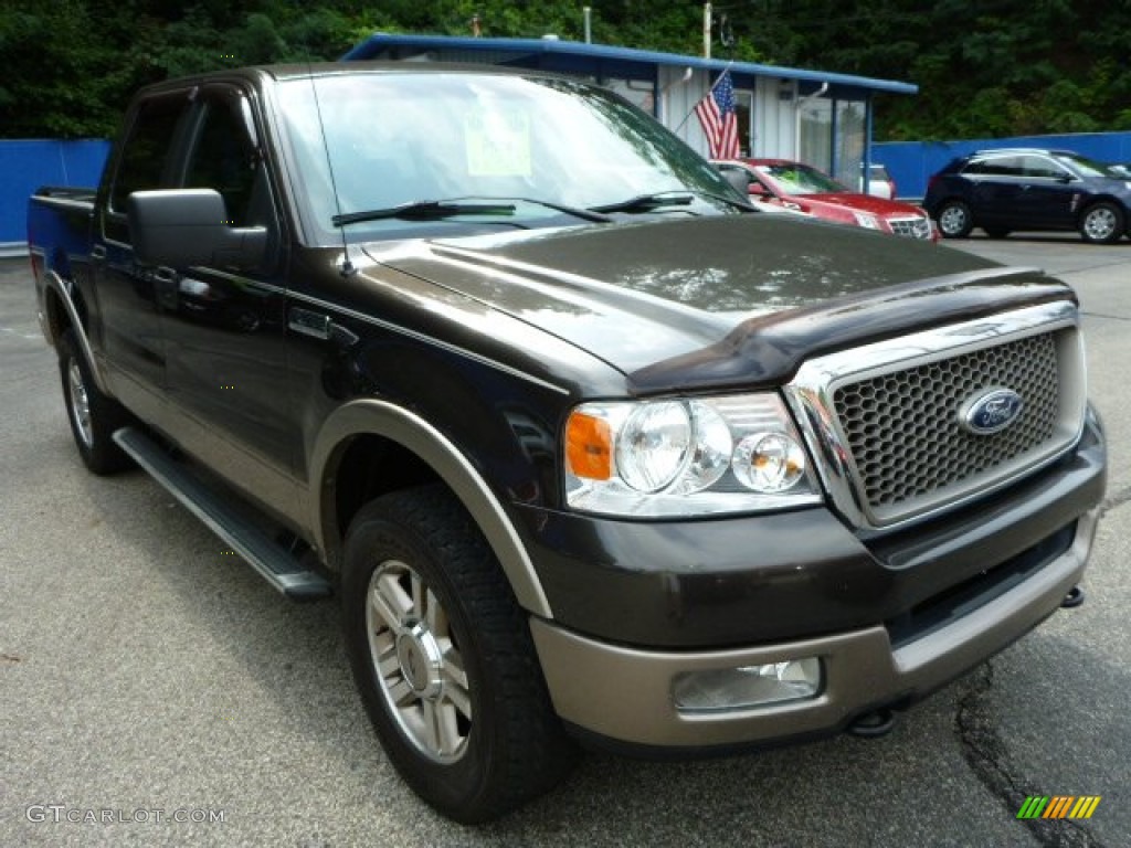 2005 F150 Lariat SuperCrew 4x4 - Dark Stone Metallic / Black photo #3