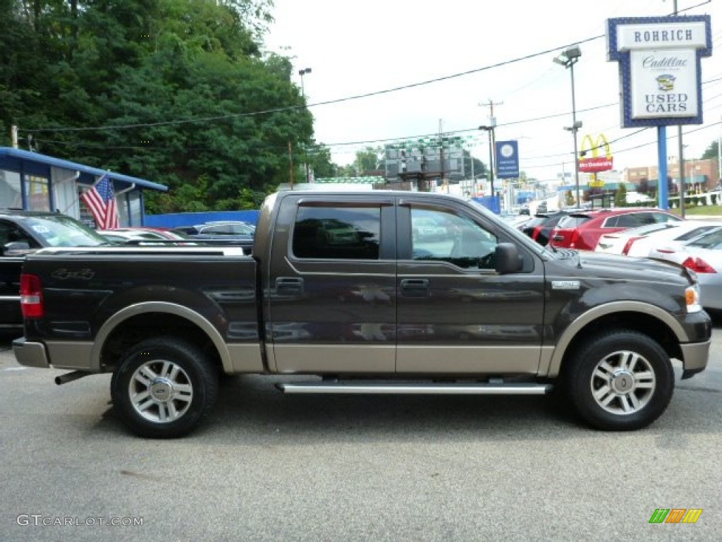 2005 F150 Lariat SuperCrew 4x4 - Dark Stone Metallic / Black photo #14