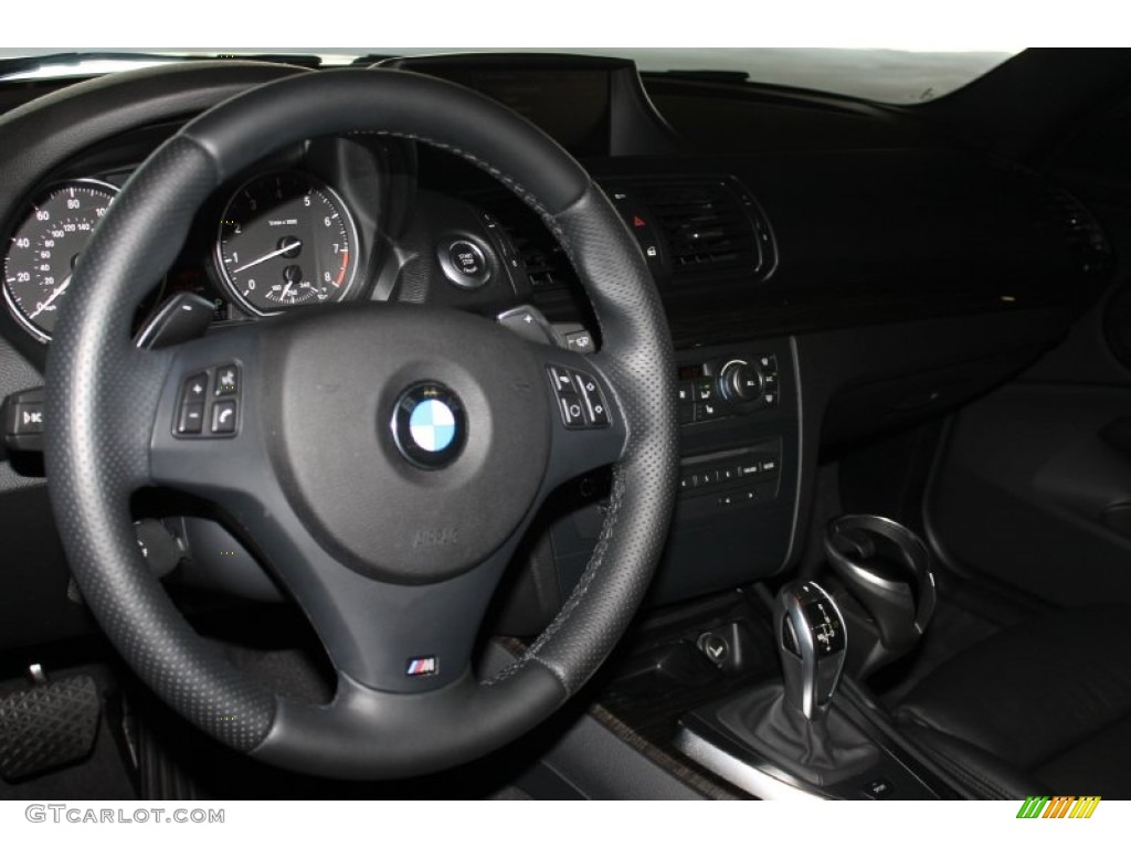 2013 BMW 1 Series 135i Coupe Black Steering Wheel Photo #85278110