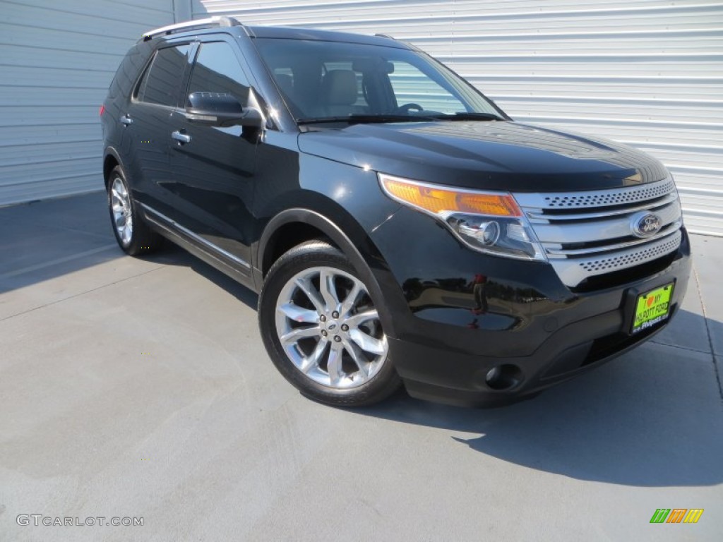 2012 Explorer XLT - Tuxedo Black Metallic / Medium Light Stone photo #2