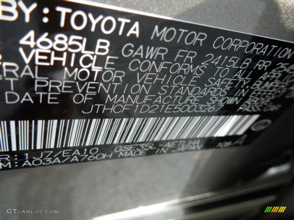 2014 IS Color Code 1J7 for Atomic Silver Photo #85279586