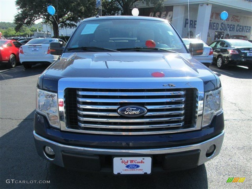2010 F150 XLT SuperCrew - Dark Blue Pearl Metallic / Medium Stone photo #2