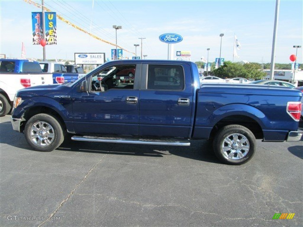 2010 F150 XLT SuperCrew - Dark Blue Pearl Metallic / Medium Stone photo #3