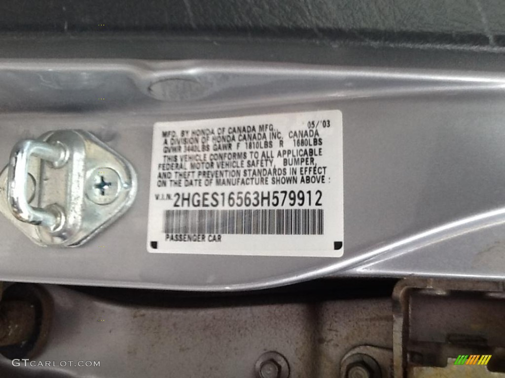 2003 Civic LX Sedan - Satin Silver Metallic / Gray photo #6