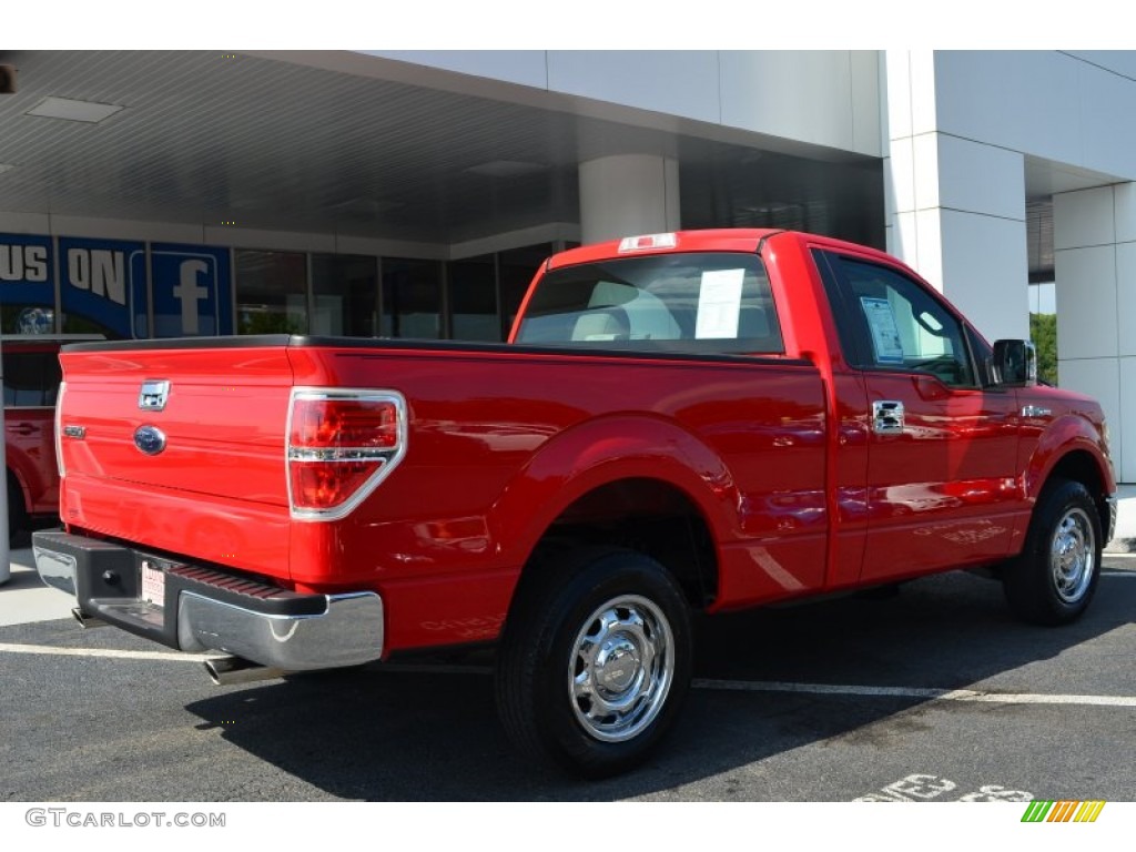 2010 F150 XL Regular Cab - Vermillion Red / Medium Stone photo #3