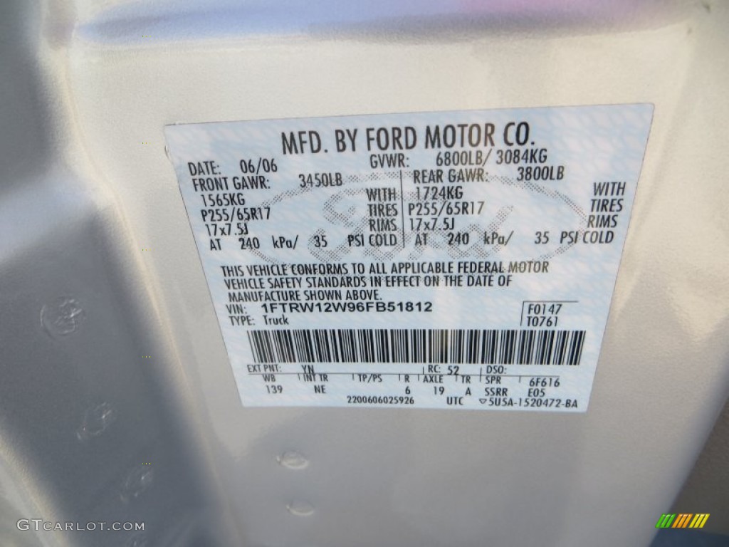 2006 F150 XLT SuperCrew - Silver Metallic / Medium/Dark Flint photo #40