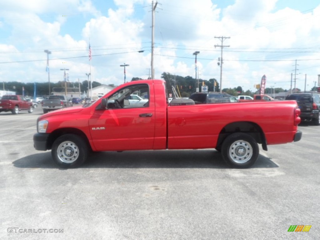 2008 Ram 1500 ST Regular Cab - Flame Red / Medium Slate Gray photo #3